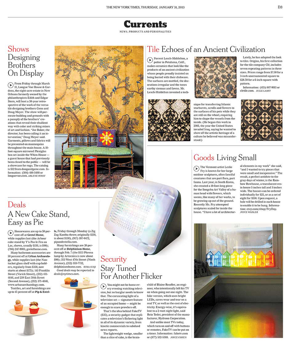 Clé Tile in New York Times January 2013